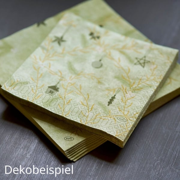 Zelltuch Servietten Noel Pistachio in sanftem Grün mit dezentem Weihnachtsmuster für festliche Tafeln.