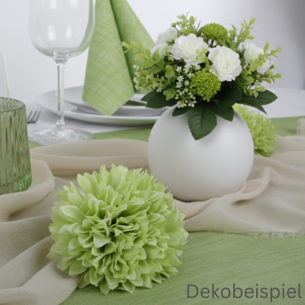 Dekobeispiel mit dem Keramik Tisch Väschen, kugelrund, in Weiß matt, 87 mm.