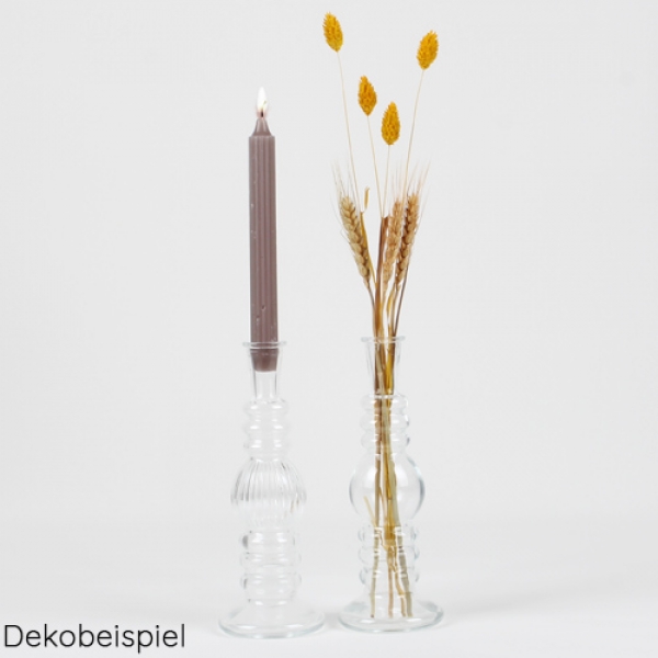 Dekobeispiel für den großen Glas Kerzenständer, Vase, klar, 23 cm