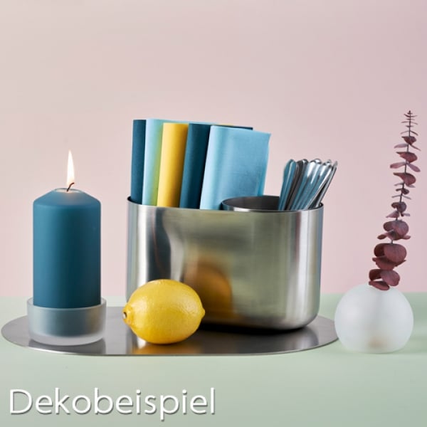 Dekobeispiel - Duni Kerzenhalter Flake für Stumpenkerzen, gefrostetet.