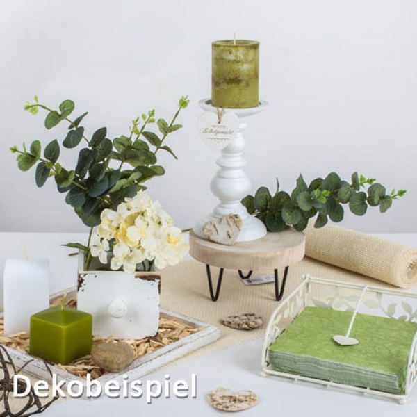 Dekobeispiel Holz Deko Schublade, Blumengesteck Vintage, Größe M in Weiß, 12 cm.