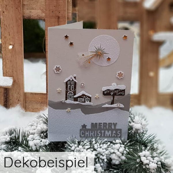 Karte mit Klebe Sticker 3D Winter Wonderland.