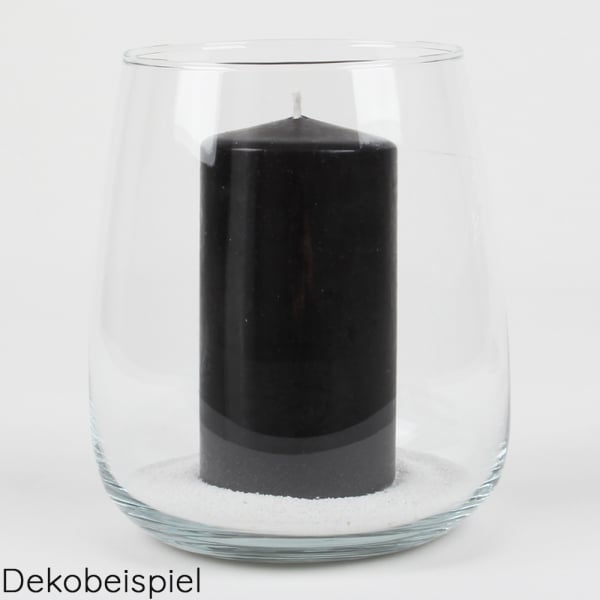Glas Windlicht, Vase Alzada, klar, 17 cm, Dekobeispiel mit Kerze.