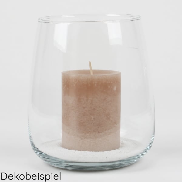 Glas Windlicht, Vase Alzada, klar, 17 cm, Dekobeispiel mit Kerze.
