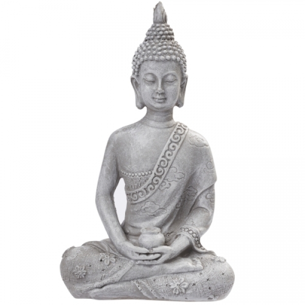 Dekofigur cm Buddha Grau, 13 in