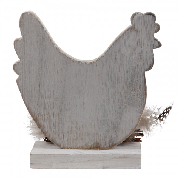 Holz Huhn mit Verzierung, 14 cm.