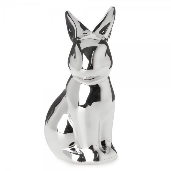Porzellan Osterhase in Silber, 15 cm