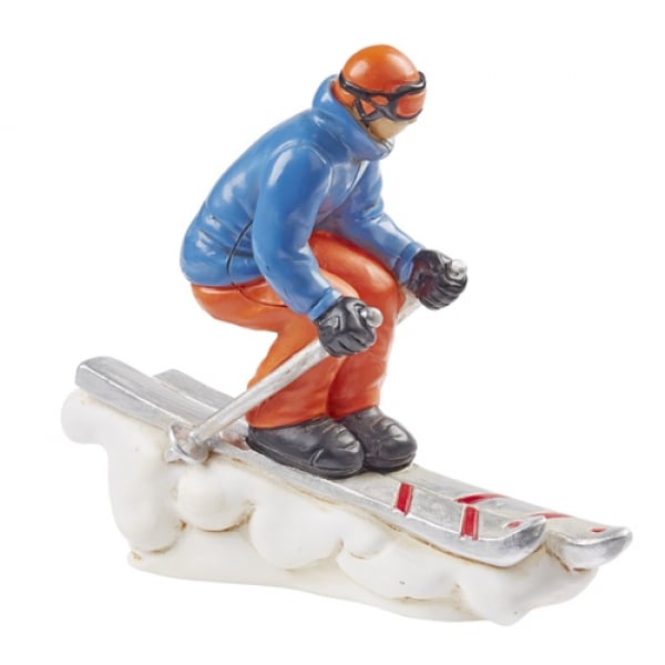Dekofigur, Tortenfigur Skifahrer, 95 mm.