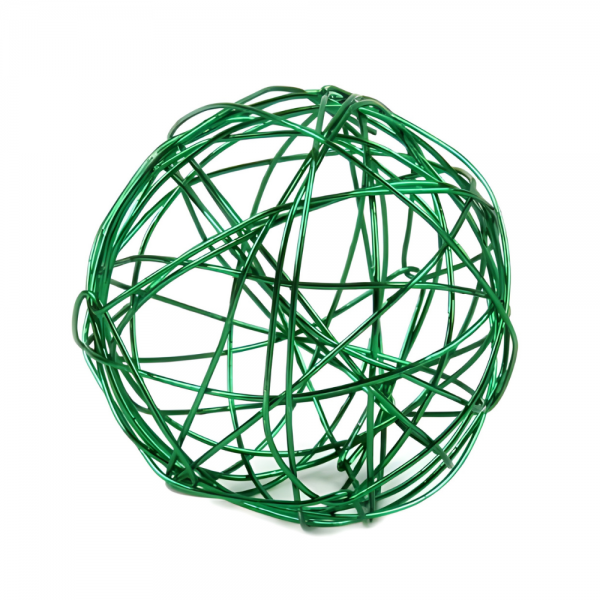 24 Drahtkugeln in Dunkelgrün, 40 mm.