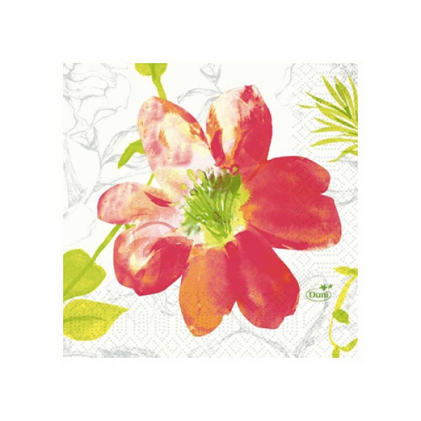 Duni Zelltuch Cocktail-Servietten Summertime Red, 24 x 24 cm