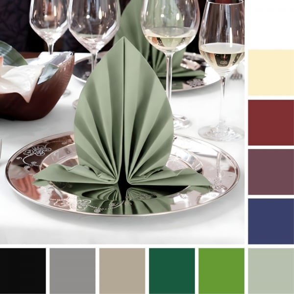 45er Pack Duni Servietten Dunilin, 40 x 40 cm in 11 Farben.