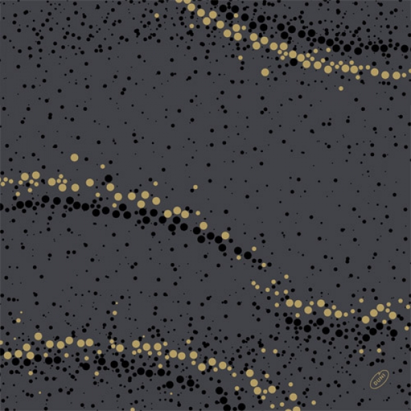 Duni Dunisoft Servietten Golden Stardust Black, 40 x 40 cm.