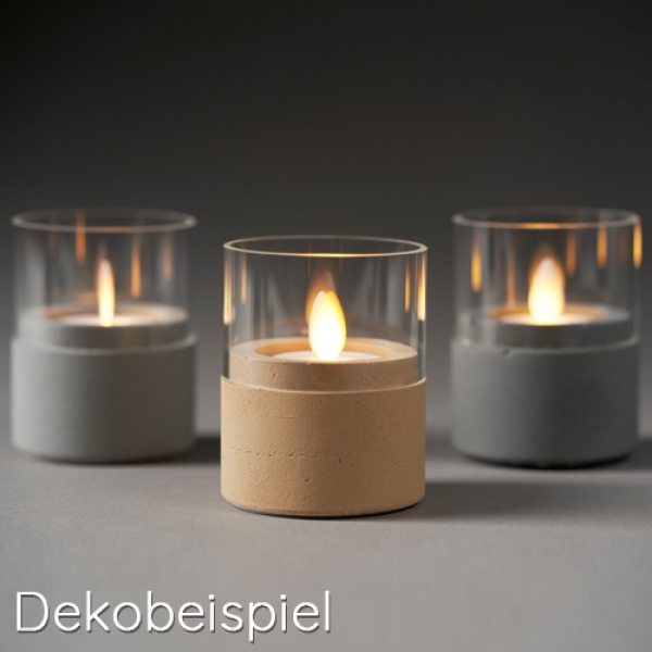 Dekobeispiel - Duni LED Kerzenhalter Neat in Dark Grey, 70 mm