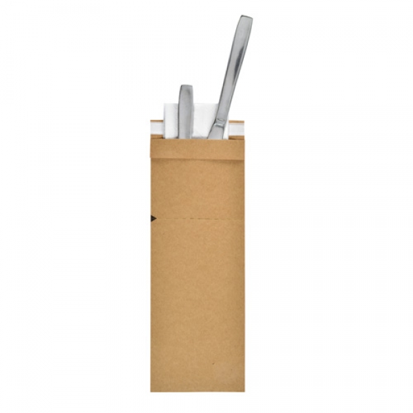 Duni ecoecho® Hygiene Bestecktasche Sacchetto mit Klebeverschluß, 8,5 x 25 cm