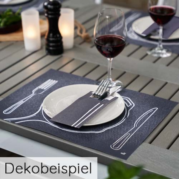 Dekobeispiel Duni Serie Plate It Black.