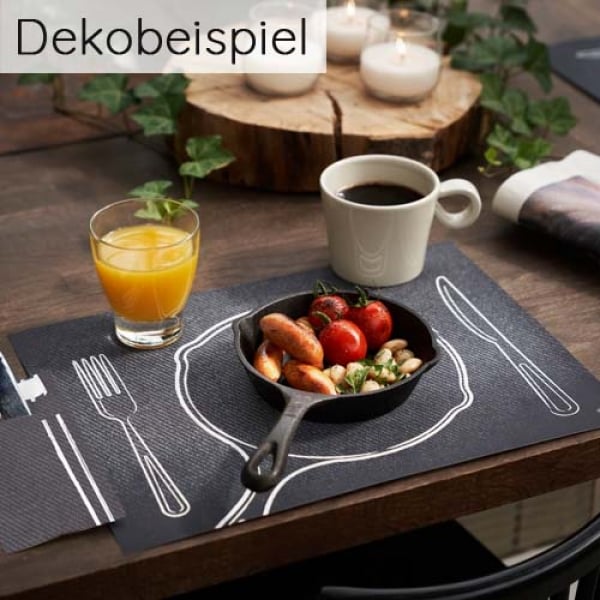 Dekobeispiel Duni Serie Plate It Black.