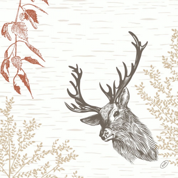 Duni Bio Dunisoft Servietten Wood & Deer, 40 x 40 cm.