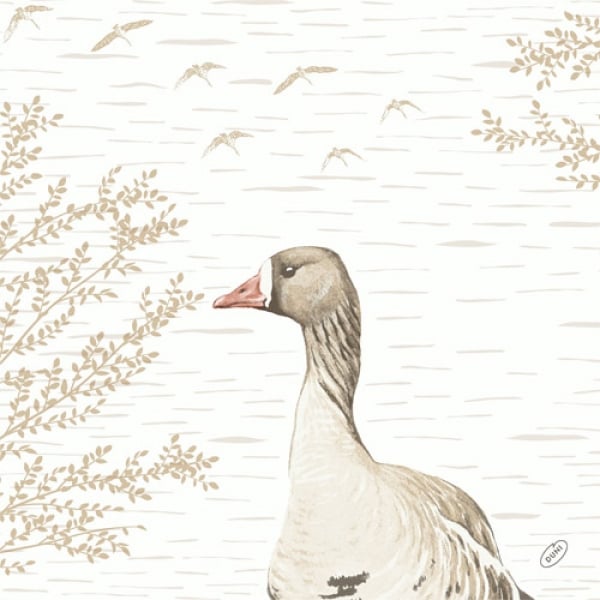 Duni Bio Dunisoft Servietten Wood & Goose, 40 x 40 cm.