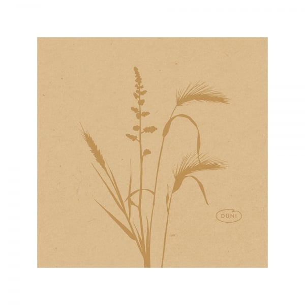 Duni Bio Dunisoft Cocktail Servietten Meadow Natural, 20 x 20 cm.