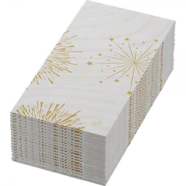 Bio Dunisoft® Servietten Sparkly White, ⅛ Buchfalz, 40 x 40 cm.