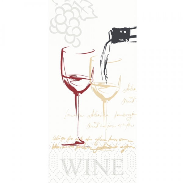 Duni Zelltuch Servietten Wine Time, 2-lagig, ⅛ Falz, 33 x 33 cm.