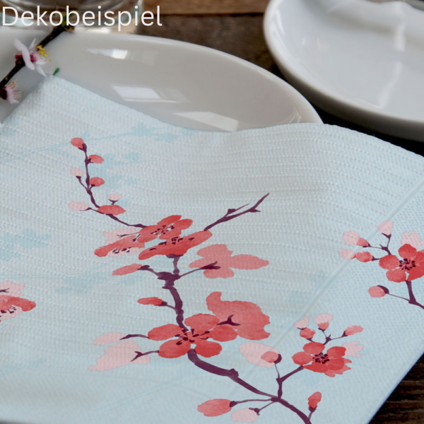 Duni Klassik Servietten Cherry Breeze Blue, 40 x 40 cm.