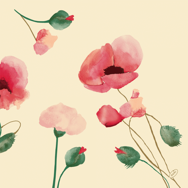 Duni Klassik Servietten Poppy Charm, 40 x 40 cm.