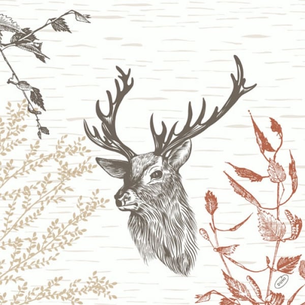 Duni Klassik Servietten Wood & Deer, 40 x 40 cm.