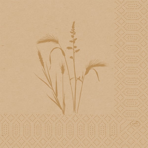 Duni Zelltuch Servietten Meadow Natural, 33 x 33 cm.