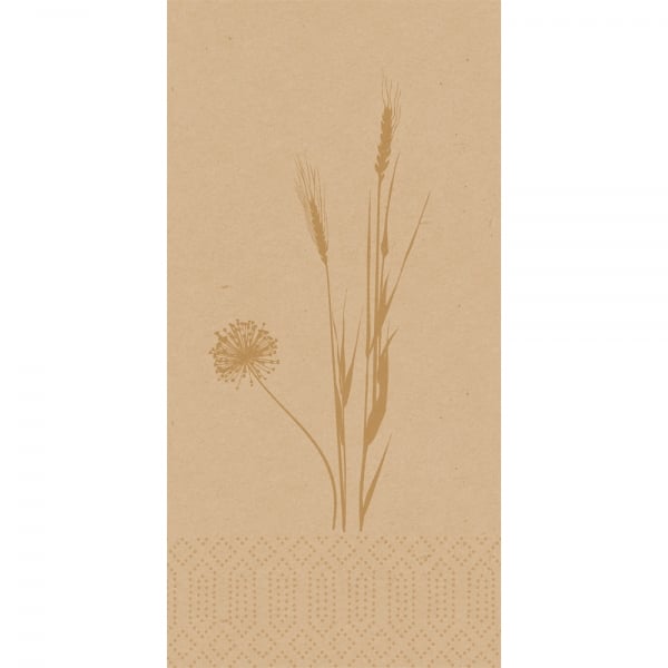 Duni Zelltuch Servietten Meadow Natural, 2-lagig, ⅛ Buchfalz, 40 cm.