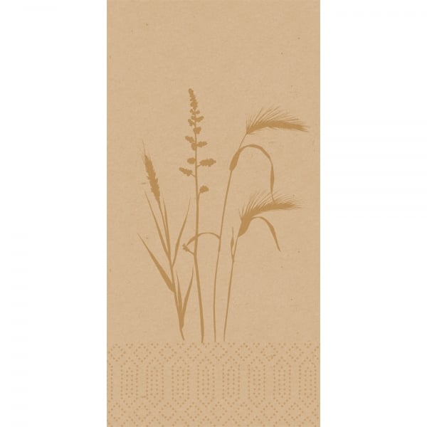 Duni Zelltuch Servietten Meadow Natural, 3-lagig, ⅛ Kopffalz, 40 cm.