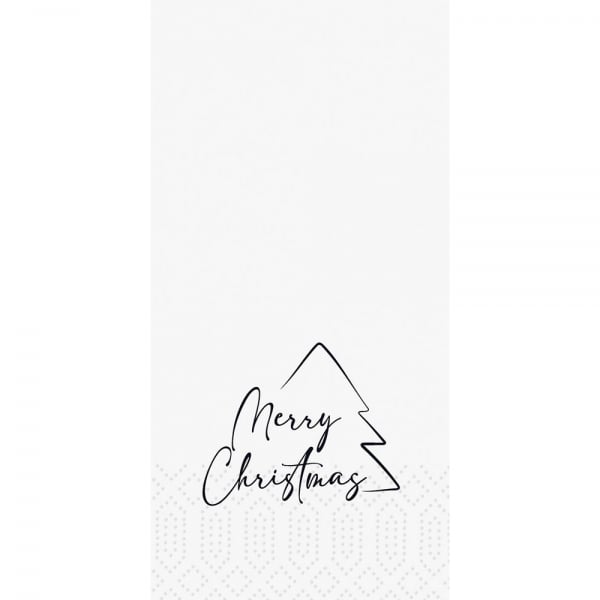 Duni Zelltuch Servietten Merry Xmas Tree, 2-lagig, ⅛ Falz, 33 x 33 cm.