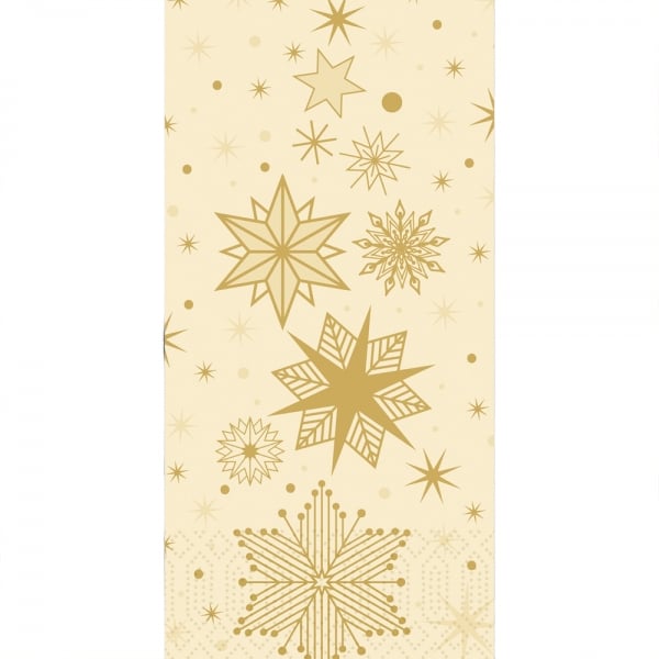Duni Zelltuch Servietten Stargazing Cream, 3-lagig, ⅛ Kopffalz, 40 cm.