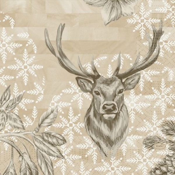 Duni Zelltuch Servietten Wild Deer, 33 x 33 cm.