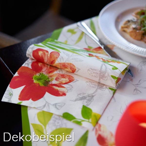 Dekobeispiel - Duni Papier Tischsets Summertime Red, 30 x 40 cm