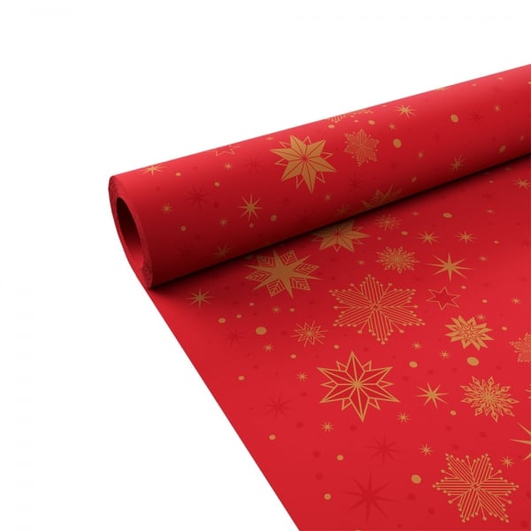 25 Meter Duni Dunicel Tischdeckenrolle Stargazing Red, Breite 1,18 m.