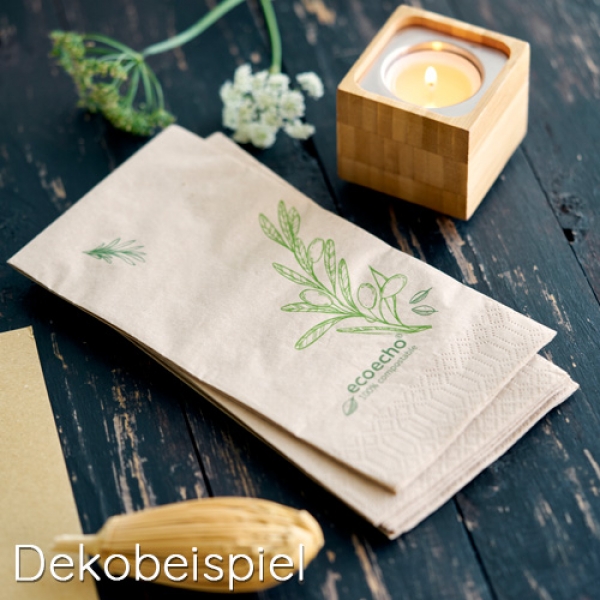 Duni ecoecho® Zelltuch Servietten Veggies, 3-lagig,  ⅛ Kopffalz, 40 cm
