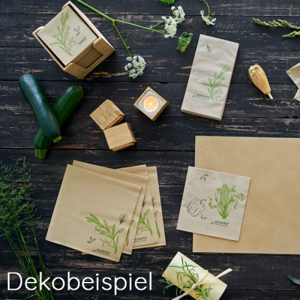 Duni ecoecho® Zelltuch Servietten Veggies, 3-lagig,  ⅛ Kopffalz, 40 cm