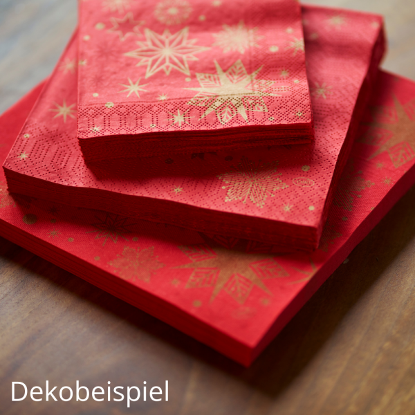 Duni Servietten Stargazing Red, 24 x 24, 33 x 33 und 40 x 40 cm.