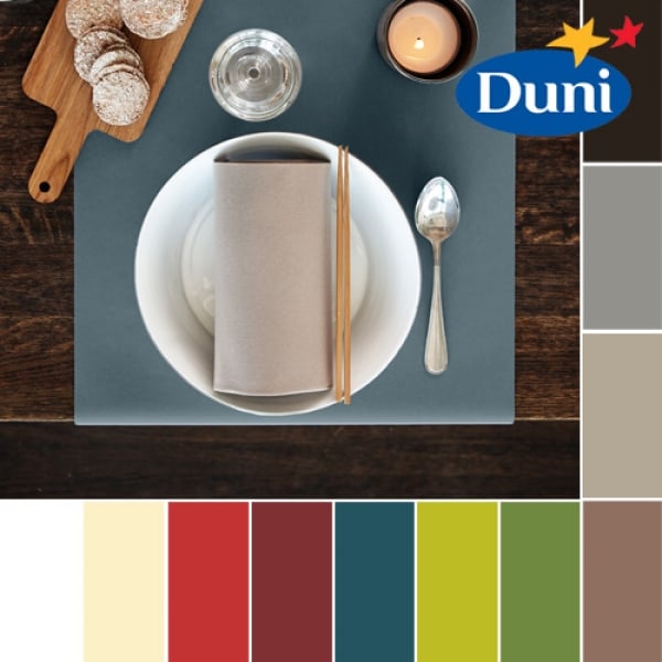 Duni Dunisoft Servietten in 9 Farben, ⅛ Falz, 40 x 40 cm - Extra weich und mundfreundlich in vielen modernen Uni-Farben.