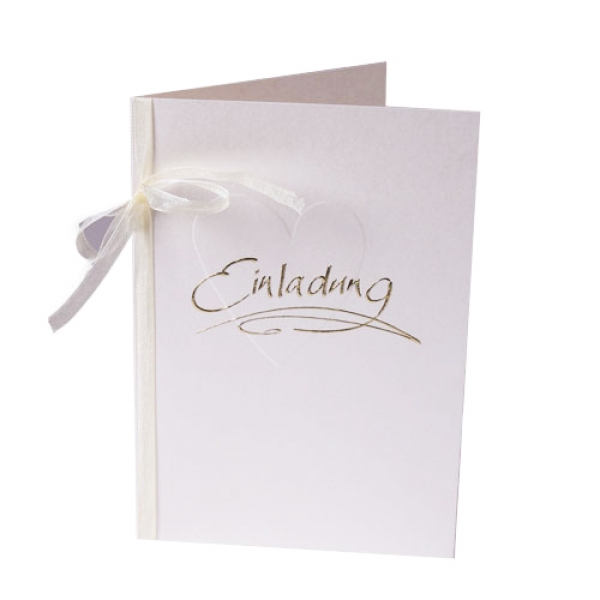 Einladungskarte Goldene Hochzeit in Creme.