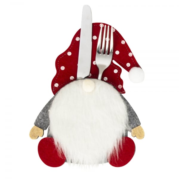 Filz Bestecktasche Weihnachten, Wichtel mit Punkten, 22 cm.