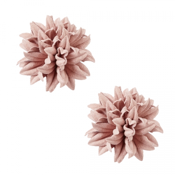 2 Florella Blüten handgemacht in Pistache, 35 mm.