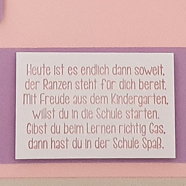 Gästebuch Einschulung, Schulranzen in Rosa/Flieder