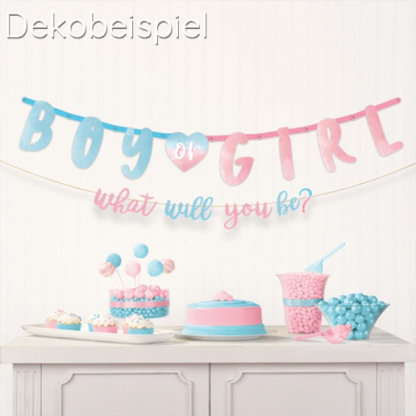 3 Meter Girlande, Gender Reveal Party -Boy or Girl?-.