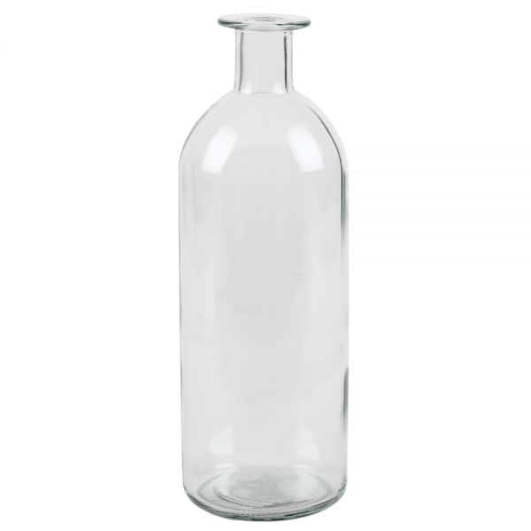 Glas Flaschen Vase, klar, 20,3 cm.