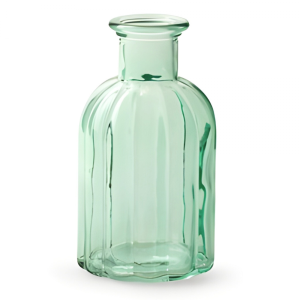 Glas Flaschen Vase Vintage, Norinne in Mintgrün, 14 cm.