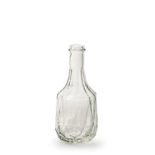 Kleines Glas Flaschen Väschen Vintage, Rochelle, klar, 13 cm.