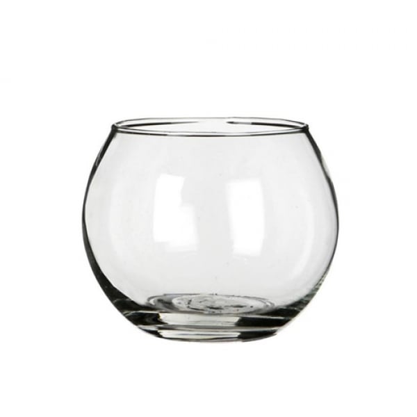 Glas Teelichthalter, Vase Kugel, Größe XS,  95 mm.