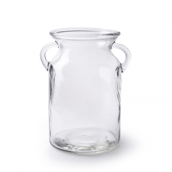 Glas Vase Milchkannen-Optik, klar, 19 cm.